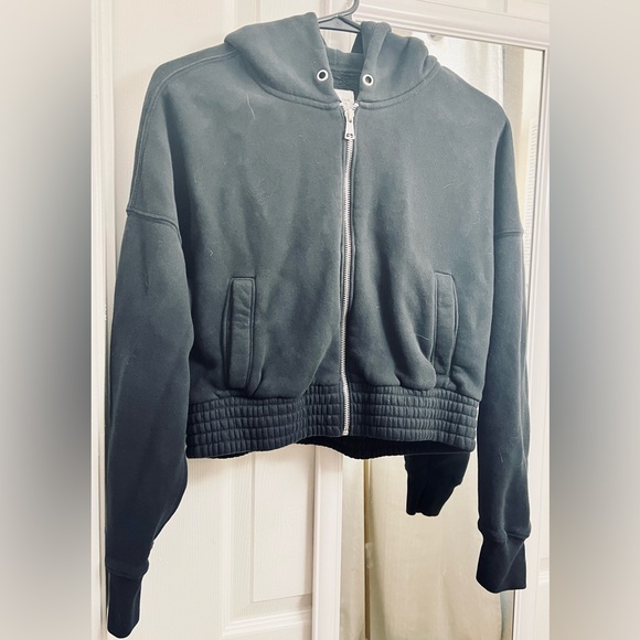 Abercrombie & Fitch Cropped Full Zip Fleece Hoodie Jacket - Picture 4 of 4